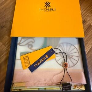 Women's Silk Scarf - Pink and Cream